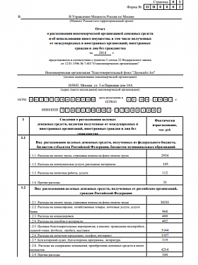 Годовой отчет 2014 года в Минюст РФ (часть 2)
